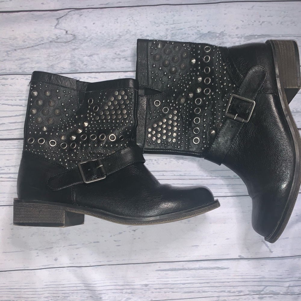Black leather boots